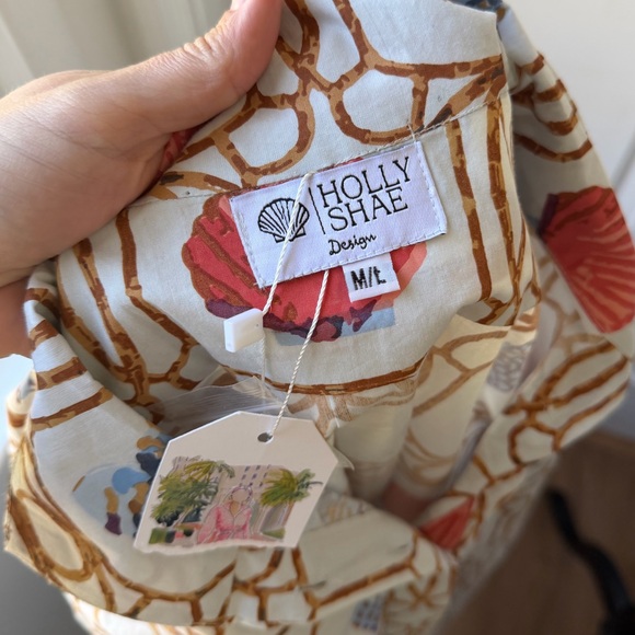 NWT Holly Shae Adair Mini Kaftan in Blue Shell M/L - Picture 5 of 7